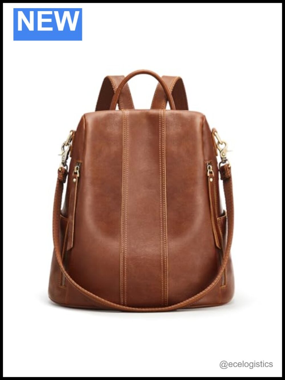 Genuine Full Grain Leather Women's Anti-Theft Backpack Purse Convertible